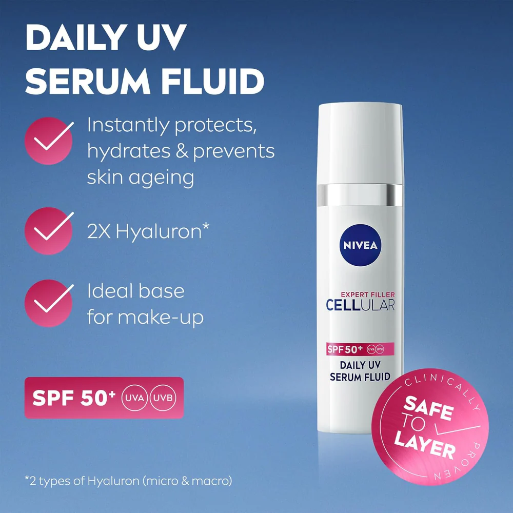 Nivea Cellular Expert Filler Daily UV Serum Fluid SPF50+ 30ml - Image 3