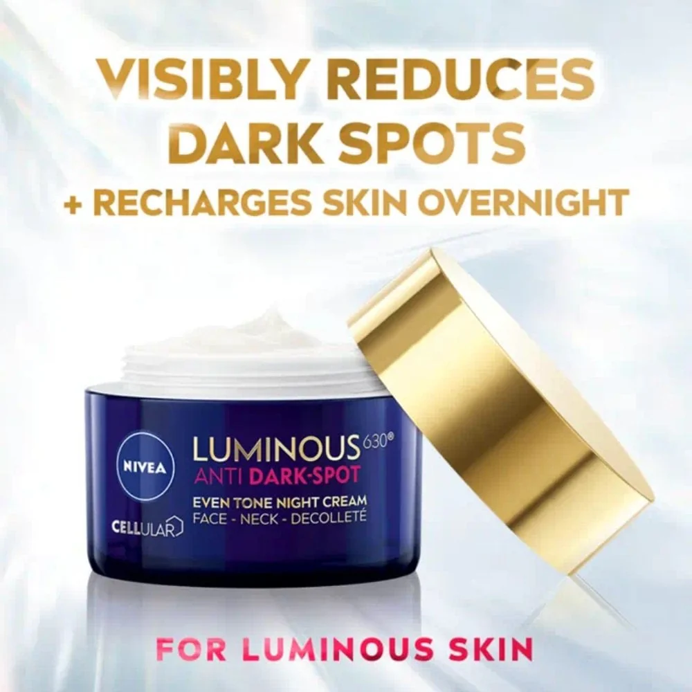 Nivea Cellular Luminous 630 Anti-Dark Spot Even Tone Night Cream 50ml - Image 4