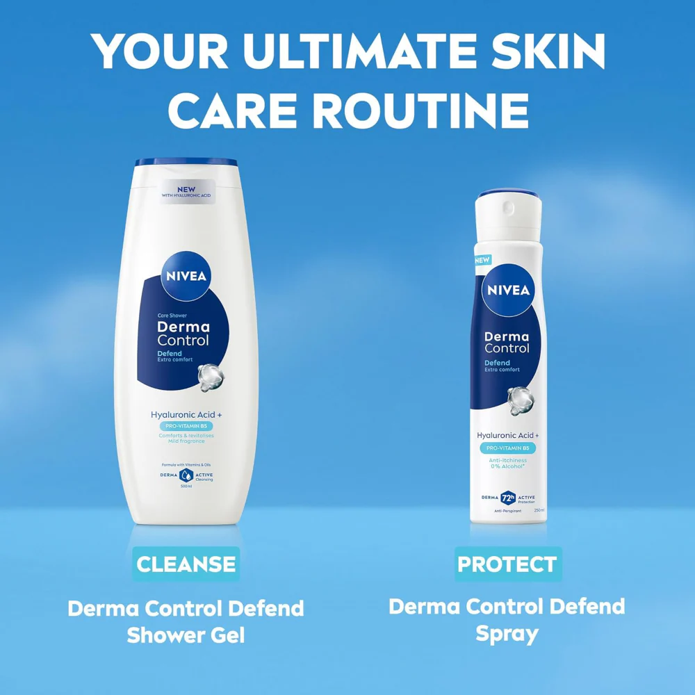 Nivea Derma Control Defend Extra Comfort 72h Anti-Perspirant Deodorant Spray 250ml - Image 8