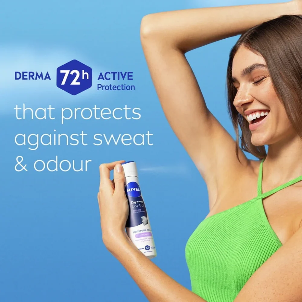 Nivea Derma Control Restore Sensitive Skin 72h Anti-Perspirant Deodorant Spray 250ml - Image 4