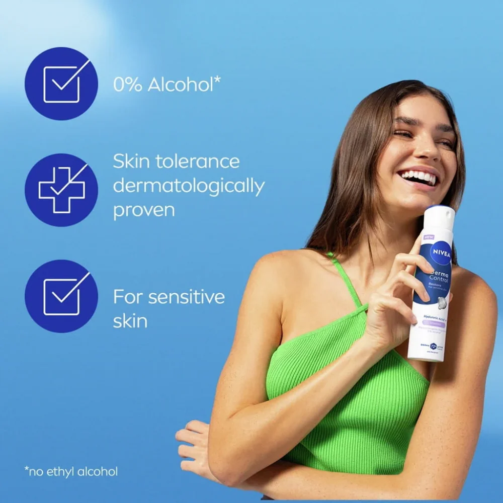 Nivea Derma Control Restore Sensitive Skin 72h Anti-Perspirant Deodorant Spray 250ml - Image 7