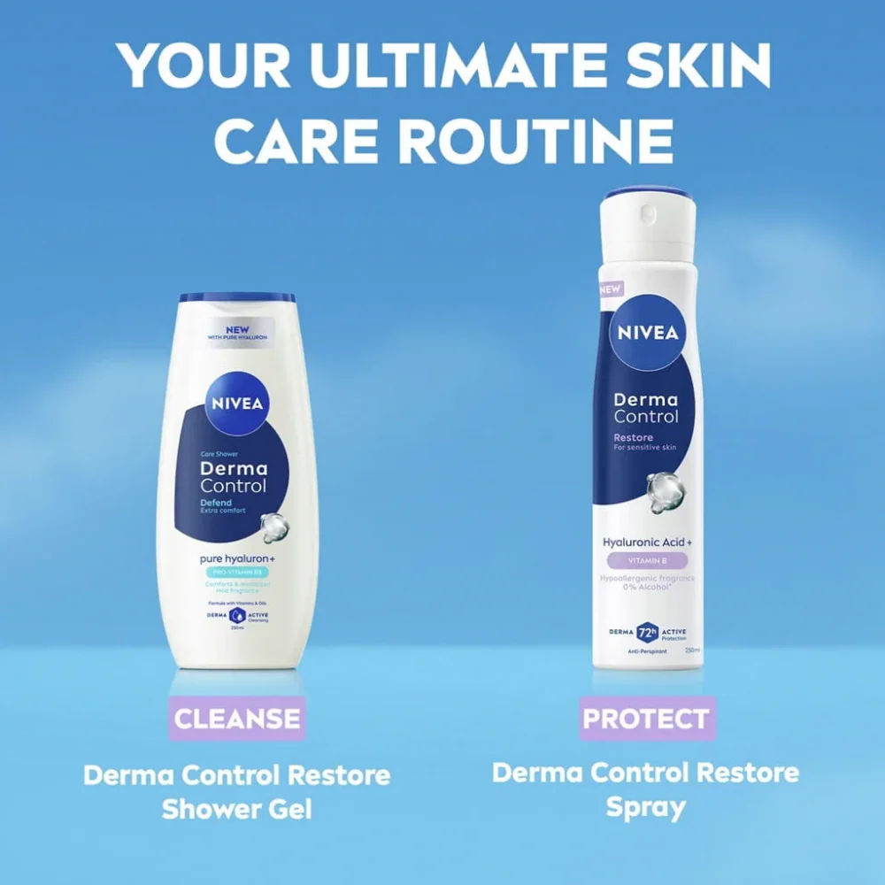 Nivea Derma Control Restore Sensitive Skin 72h Anti-Perspirant Deodorant Spray 250ml - Image 8