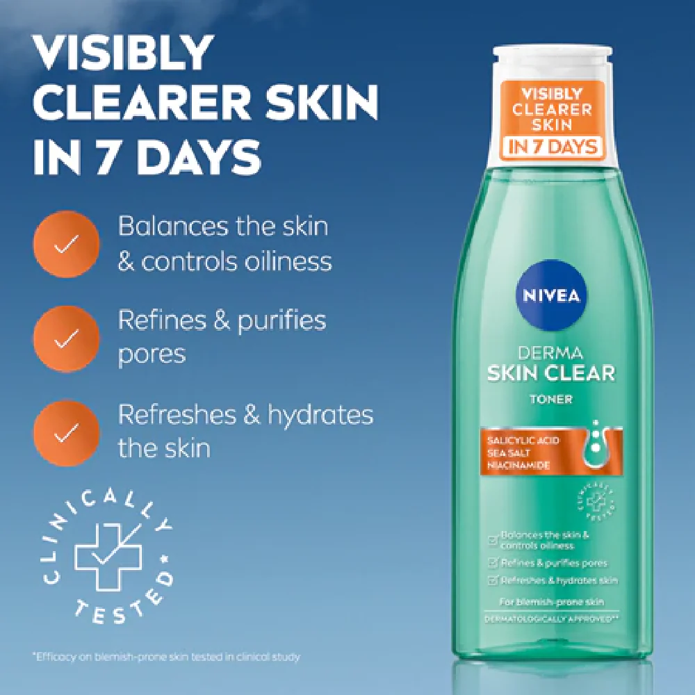 Nivea Derma Skin Clear Toner 200ml - Image 3