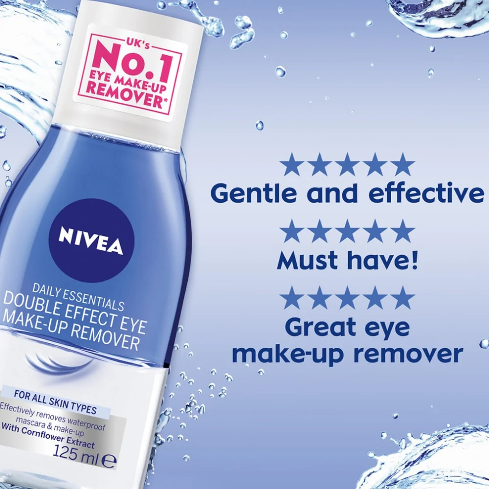 Nivea Double Effect Waterproof Eye Make Up Remover 125ml - Image 4