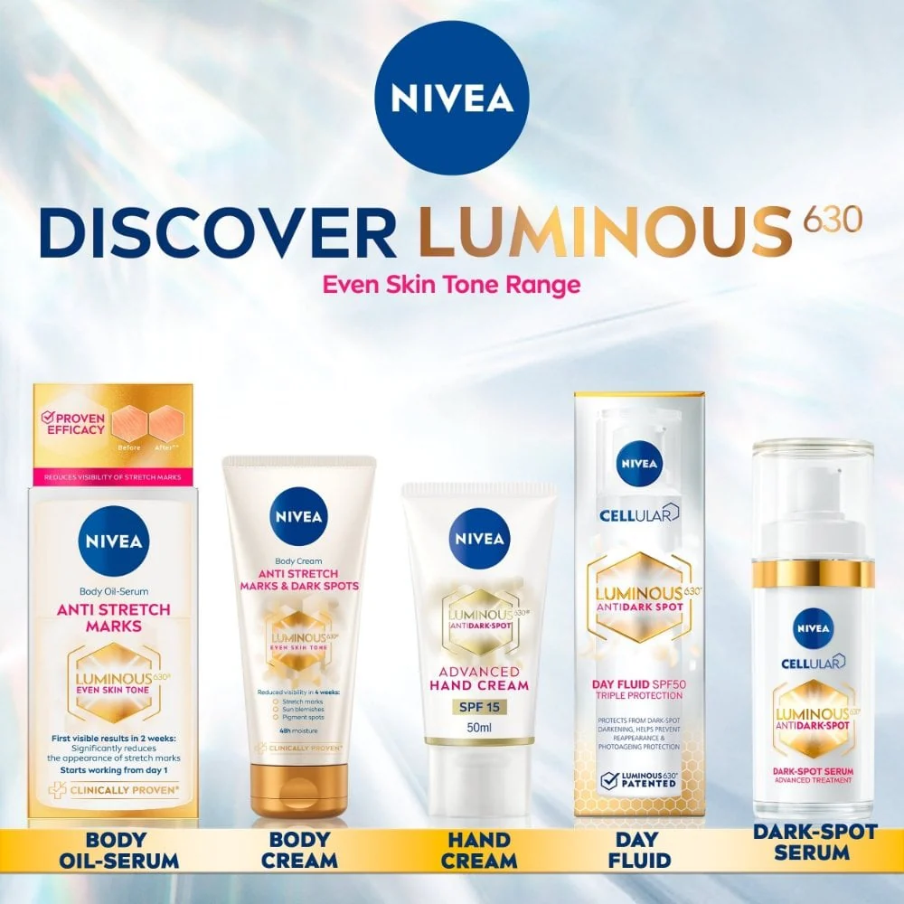 Nivea Luminous 630 Anti-Stretch Marks & Dark Spots Body Cream 200ml - Image 7