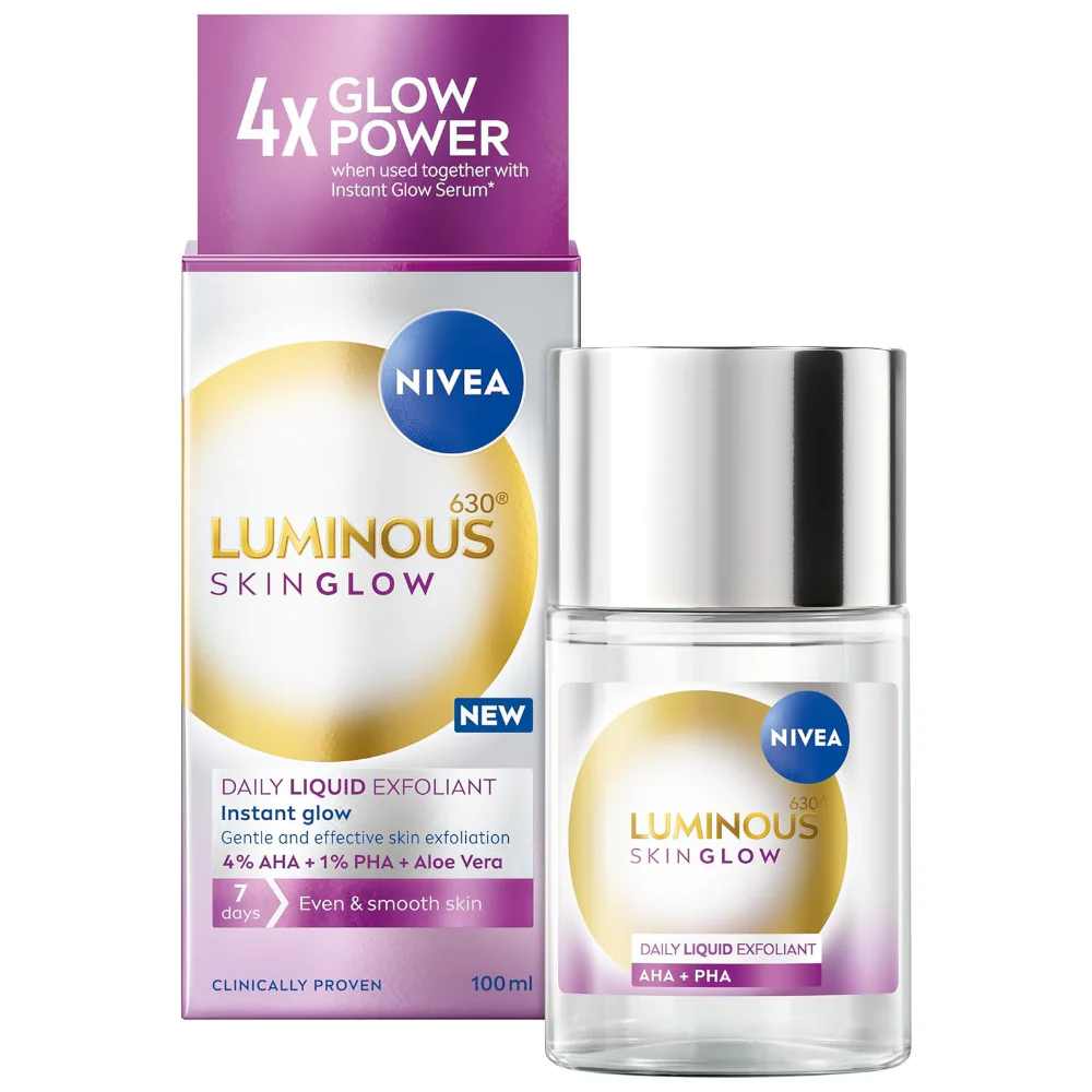 Nivea Luminous 630 Skin Glow Daily Liquid Exfoliant 100ml - Image 2