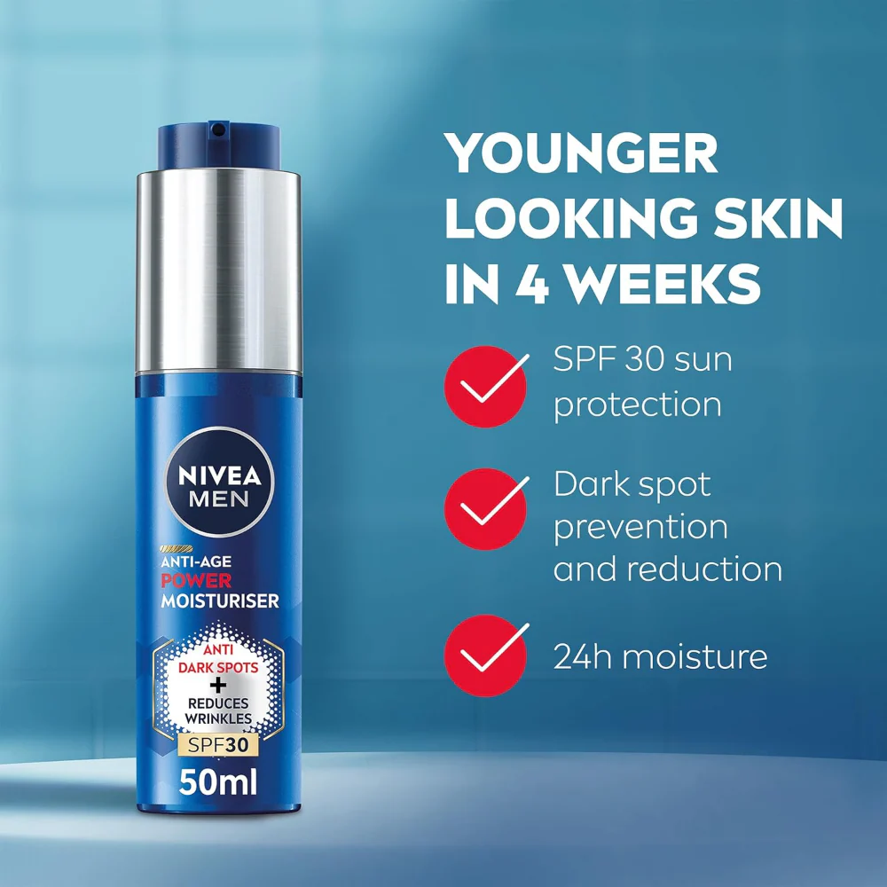 Nivea Men Anti-Age 2-In-1 Power Face Moisturiser SPF30 50ml - Image 3