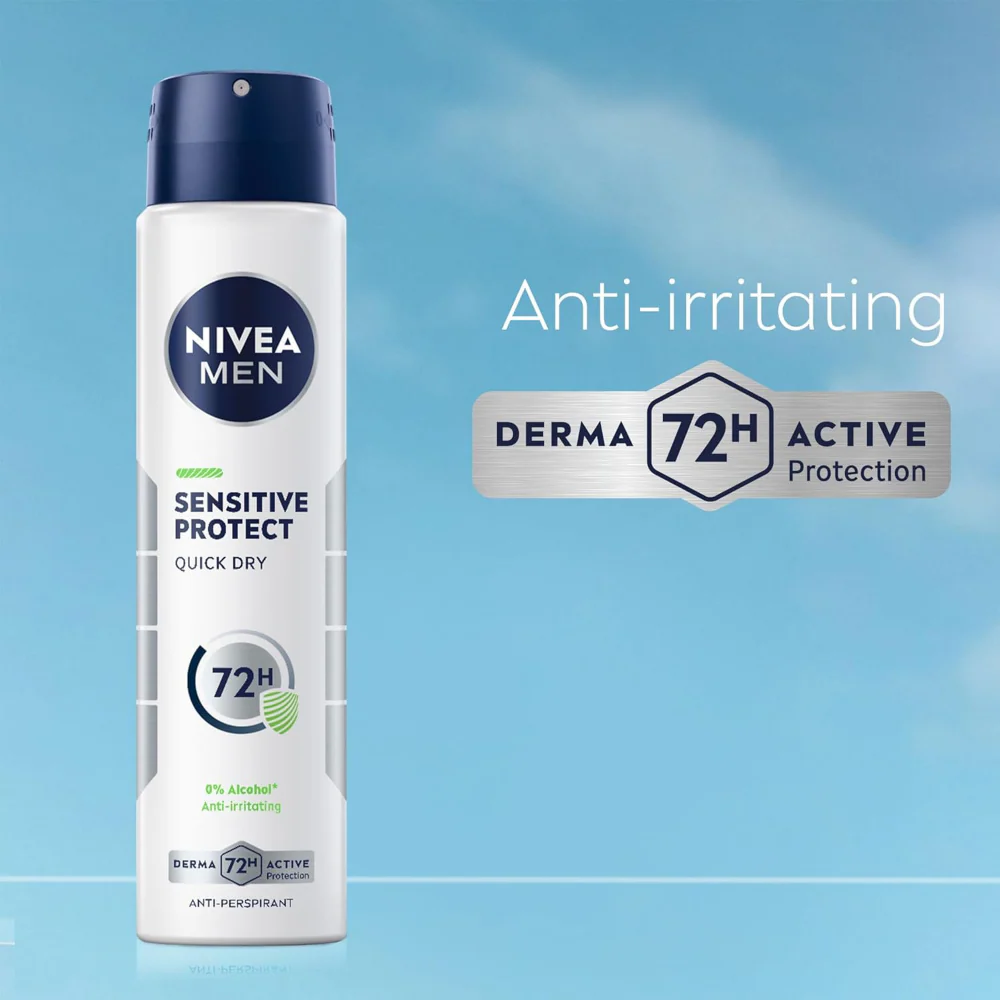 Nivea Men Derma Control Sensitive 72h Anti-Perspirant Deodorant Spray 250ml - Image 3