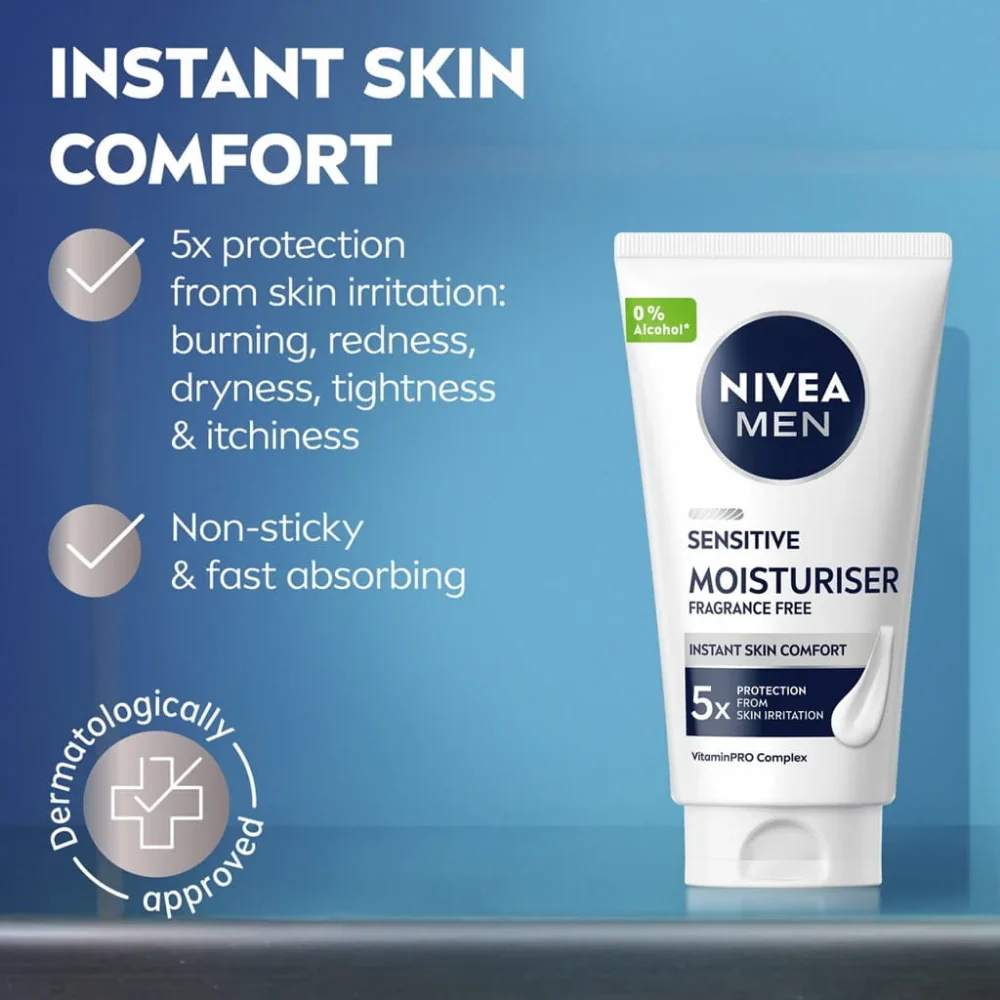 Nivea Men Sensitive Face Moisturiser 75ml - Image 3