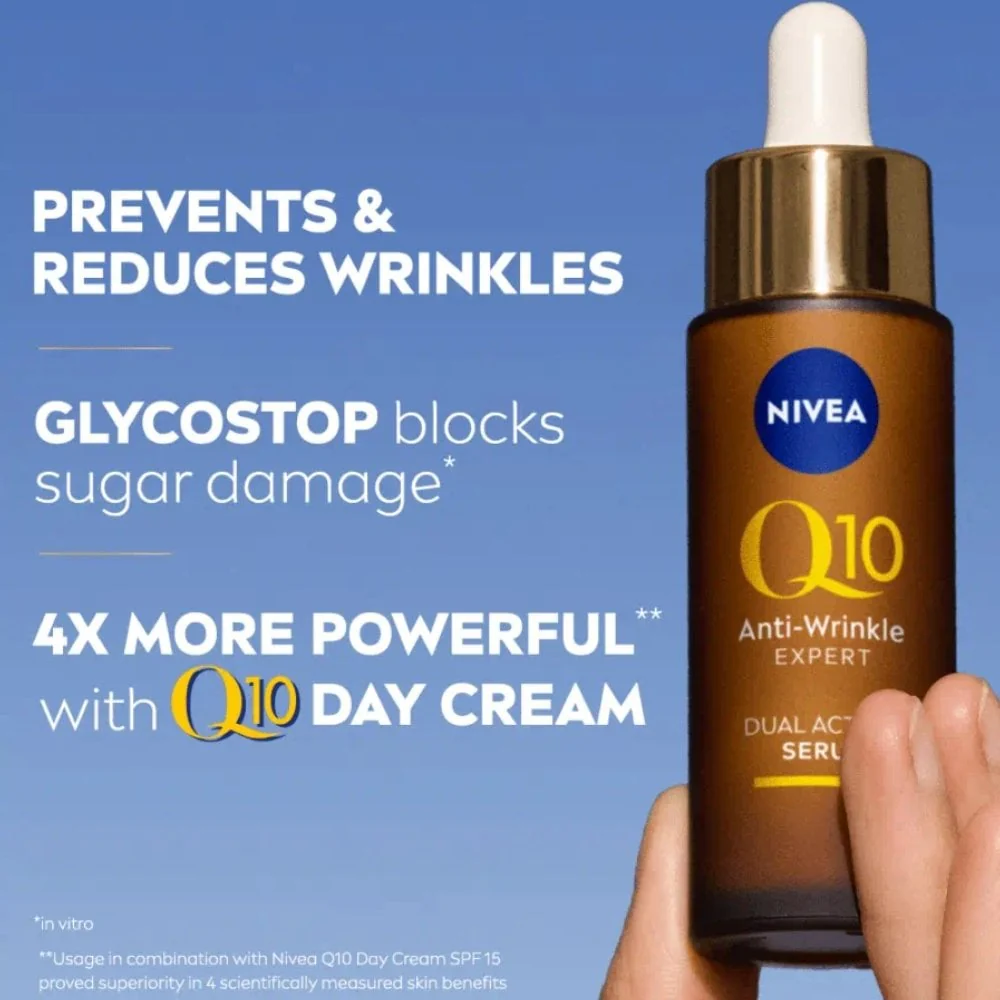 Nivea Q10 Anti-Wrinkle Expert Dual Action Serum 30ml - Image 3