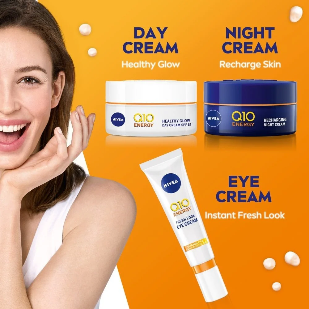 Nivea Q10 Energy Recharging Night Cream Face Moisturiser 50ml - Image 5
