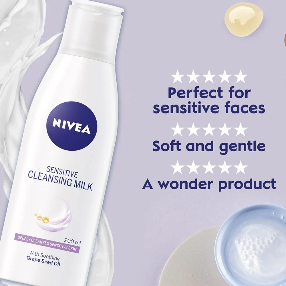 Nivea Sensitive Face Cleansing Milk 200ml - Image 2