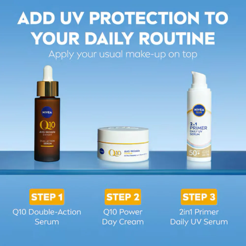 Nivea Sun 2-In-1 Primer Daily UV Serum SPF50+ 30ml - Image 3