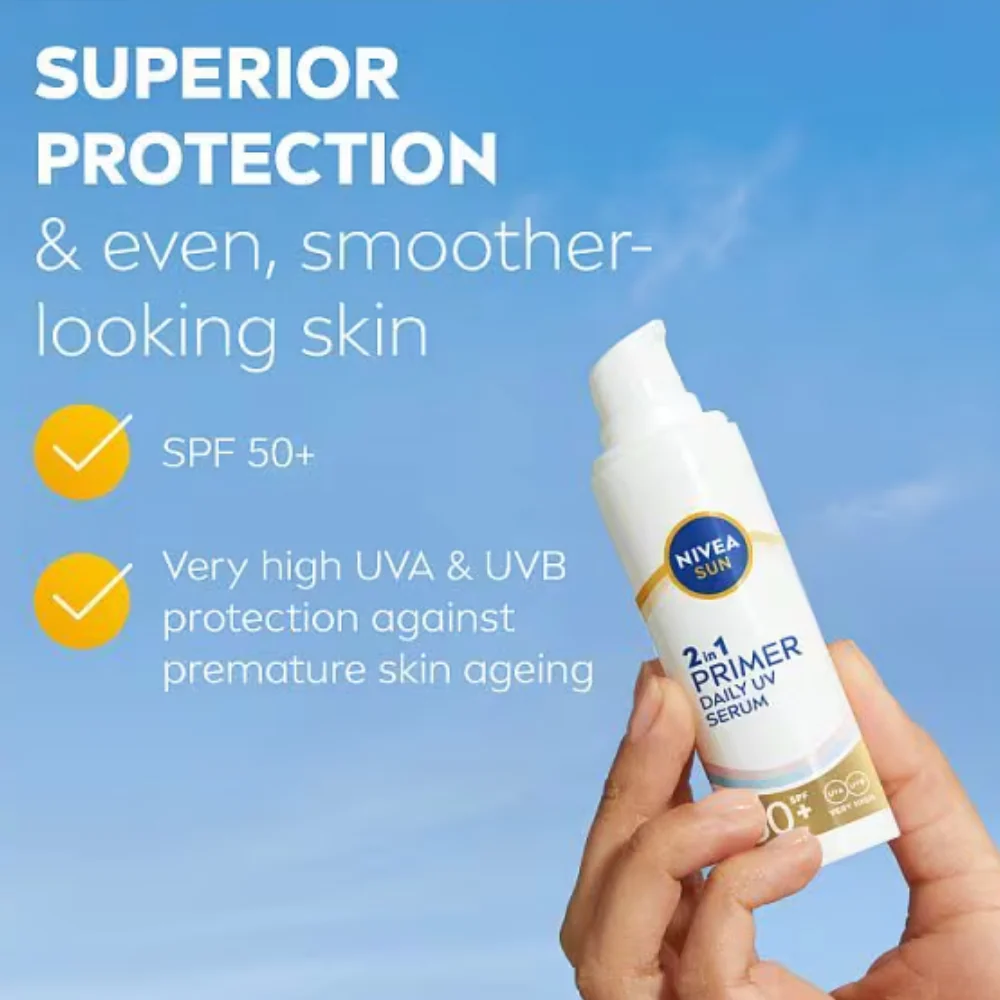 Nivea Sun 2-In-1 Primer Daily UV Serum SPF50+ 30ml - Image 5