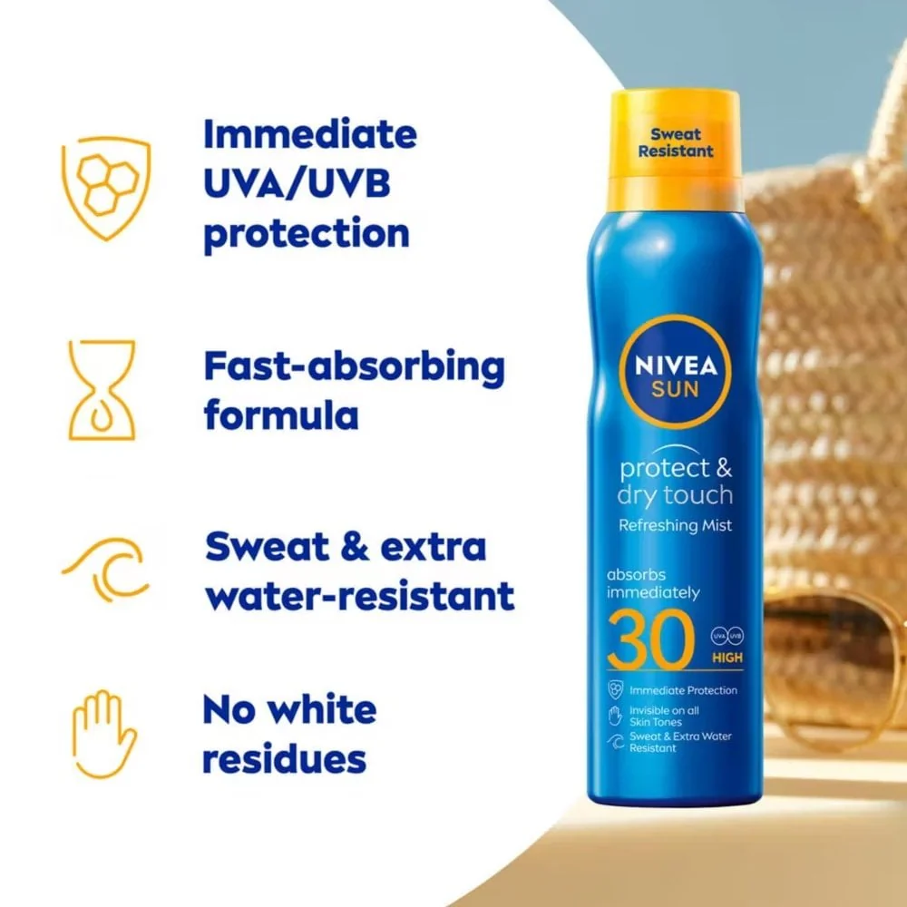 Nivea Sun Protect & Dry Touch Refreshing Sun Cream Mist SPF30 200ml - Image 2