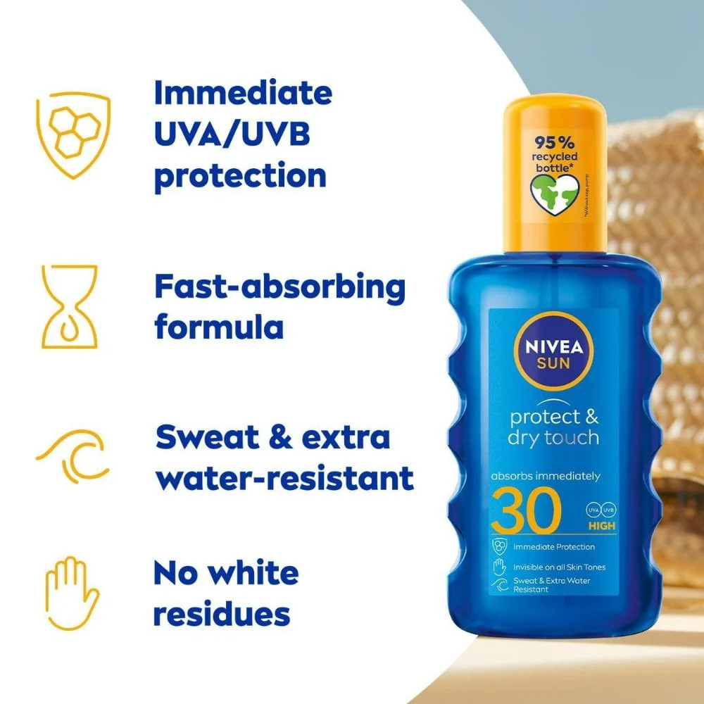 Nivea Sun Protect & Dry Touch Sunscreen Spray SPF30 200ml - Image 2