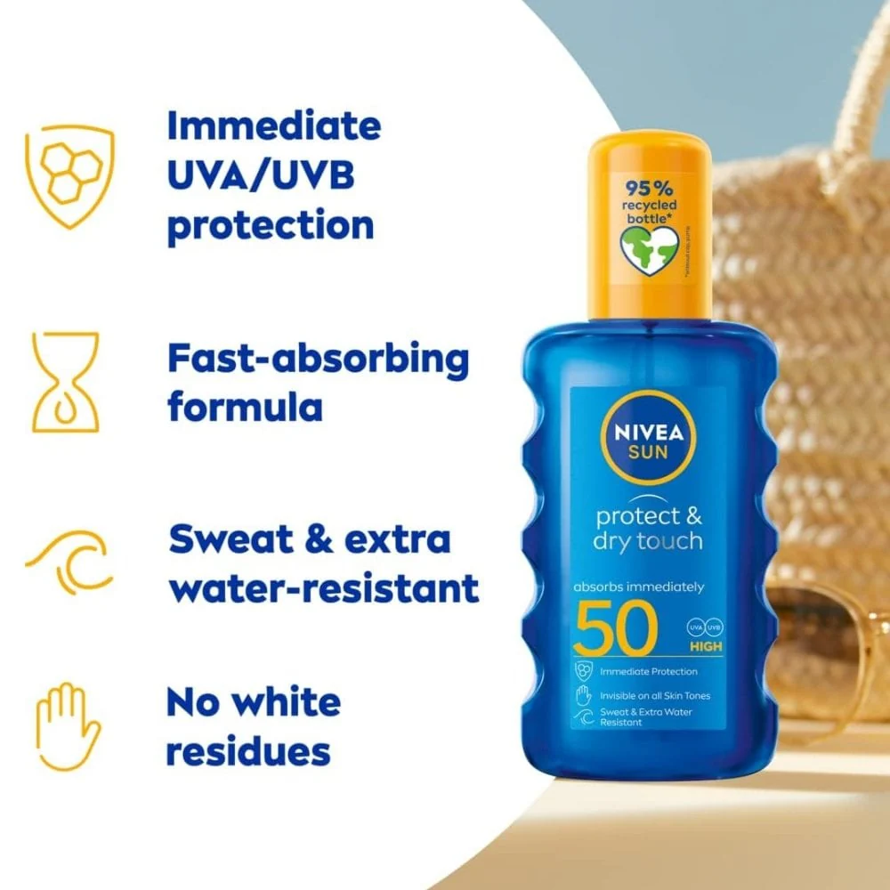 Nivea Sun Protect & Dry Touch Sunscreen Spray SPF50 200ml - Image 2