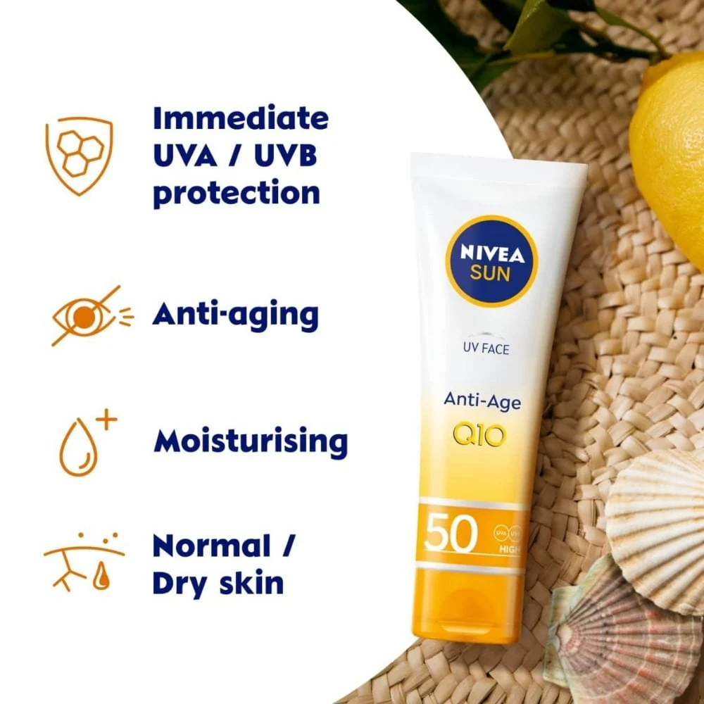 Nivea Sun Q10 UV Face Anti-Age Sun Cream SPF50 50ml - Image 2