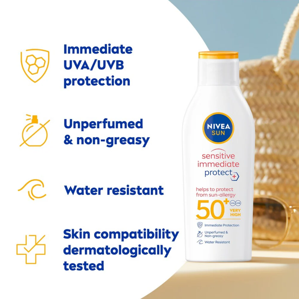 Nivea Sun Sensitive Immediate Protect Allergy Sun Cream Spray SPF50+ 200ml - Image 2
