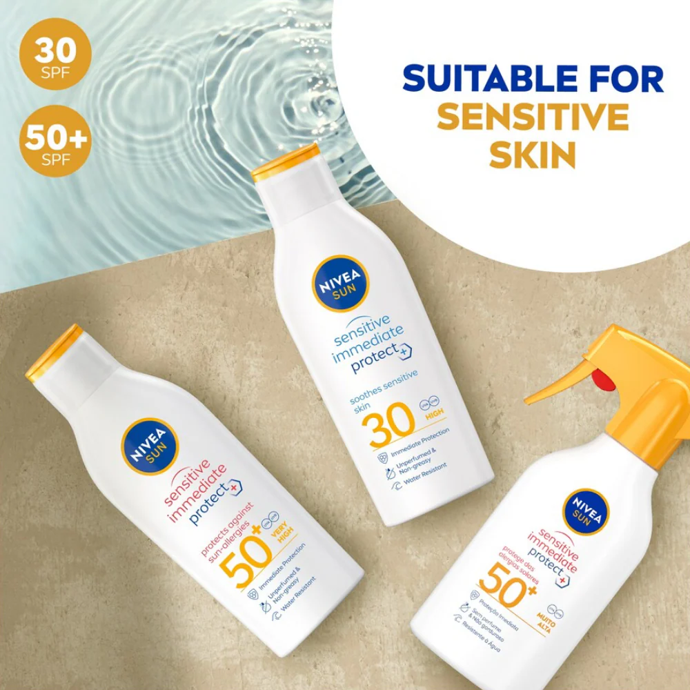 Nivea Sun Sensitive Immediate Protect Allergy Sun Cream Spray SPF50+ 200ml - Image 3