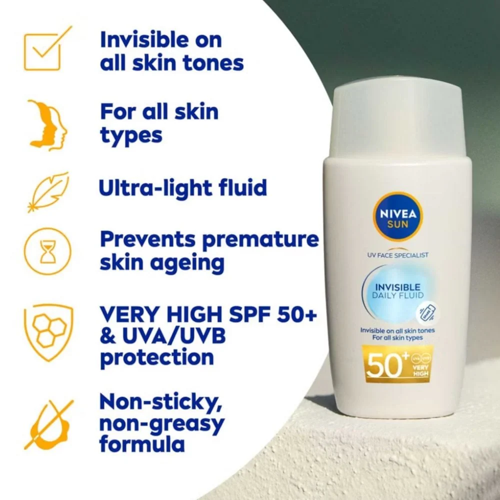 Nivea Sun UV Face Specialist Invisible Daily Fluid SPF50+ 40ml - Image 3
