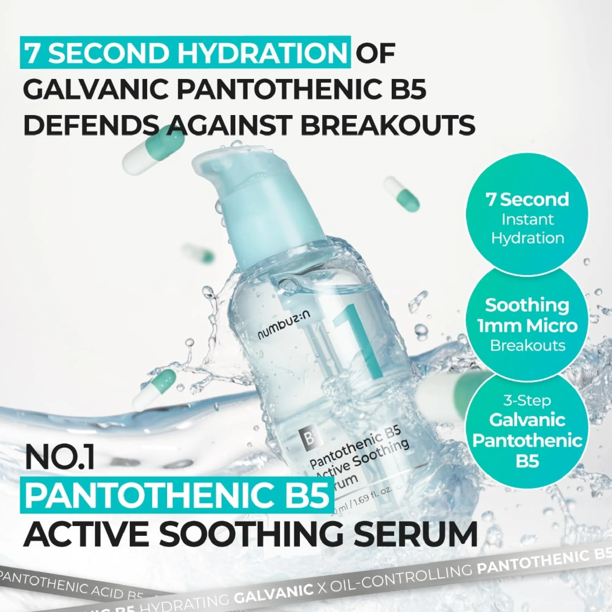 Numbuzin No. 1 Pantothenic B5 Active Soothing Serum 50ml - Image 3