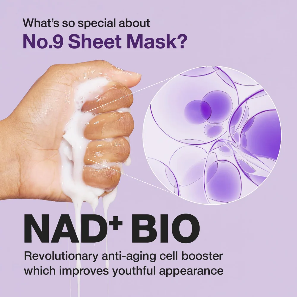 Numbuzin No. 9 NAD+ BIO Lifting-sil Full Face Sheet Mask 28ml - Image 6