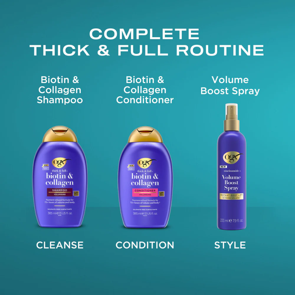 OGX Biotin & Collagen Niacinamide+ Volumising Spray 233ml - Image 4