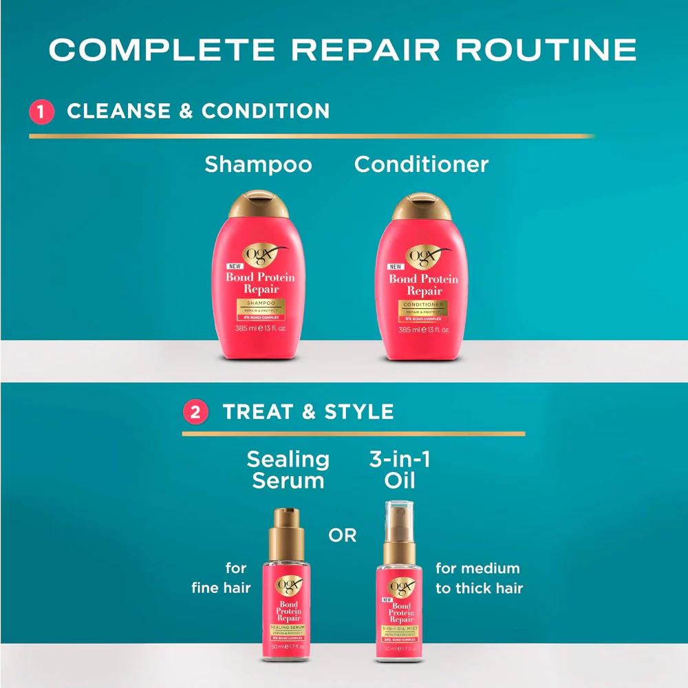 OGX Bond Protein Repair & Protect Shampoo 385ml - Image 4