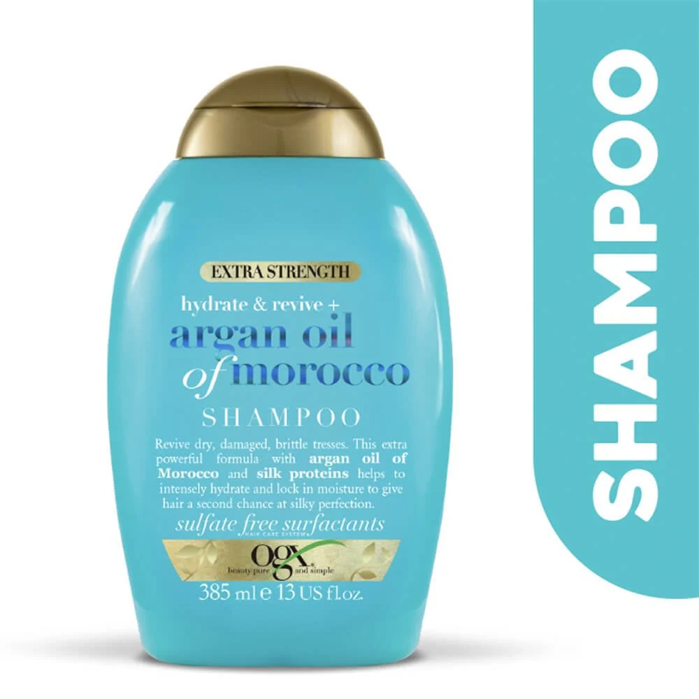 OGX Hydrate & Revive+ Argan Oil of Morocco Extra Strength Shampoo 385ml - Image 2