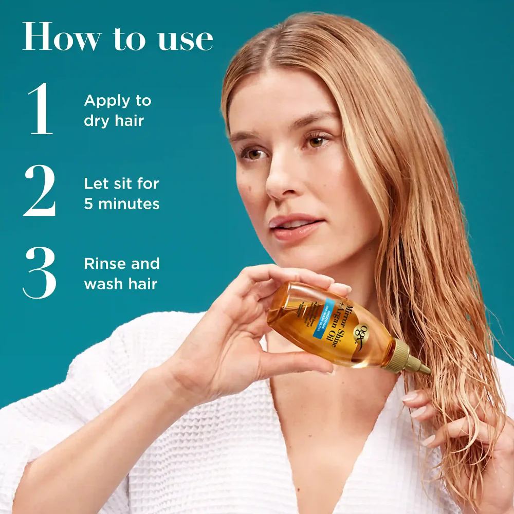 OGX Mirror Shine & Argan Oil Pre-Wash Gloss 118ml - Image 4