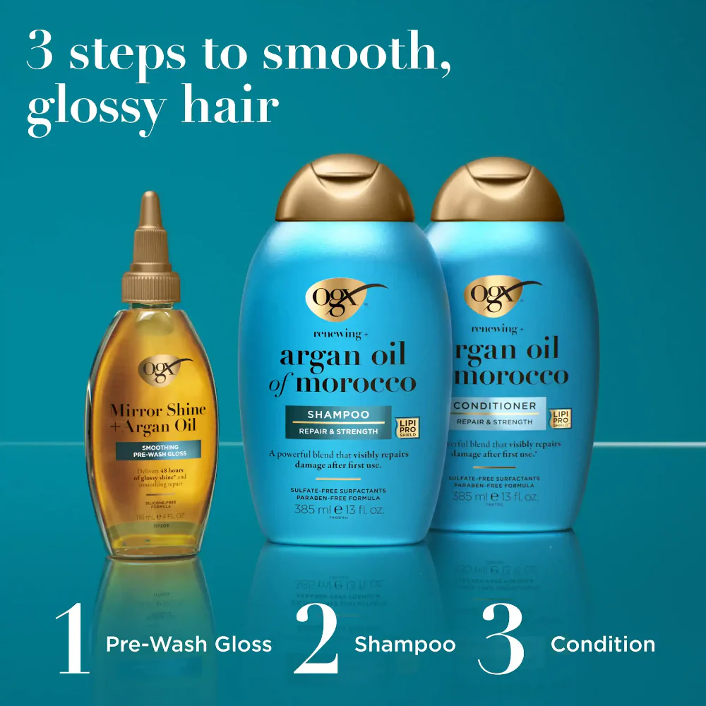 OGX Mirror Shine & Argan Oil Pre-Wash Gloss 118ml - Image 8