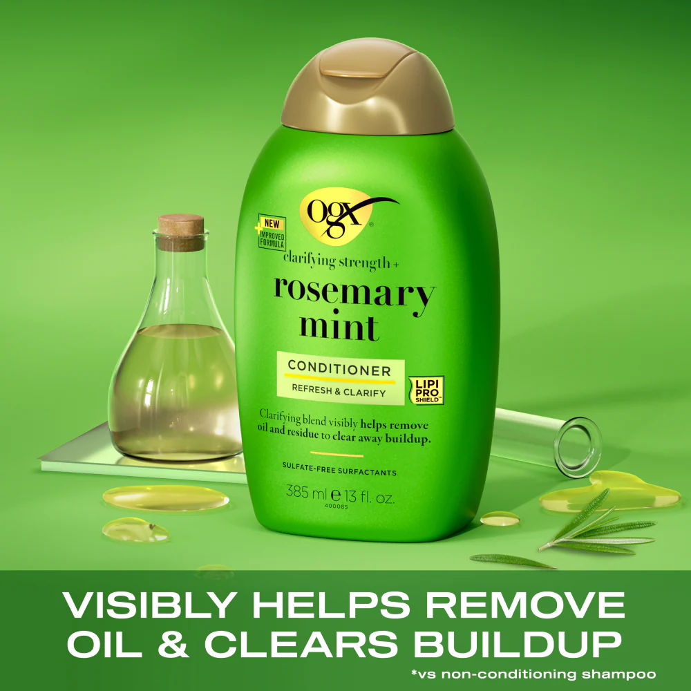 OGX Refreshing Strength+ Clarifying Rosemary & Mint Conditioner 385ml - Image 2