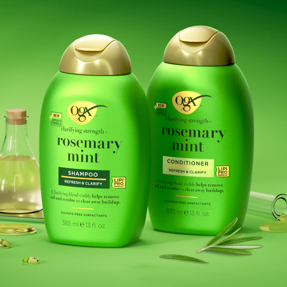 OGX Refreshing Strength+ Clarifying Rosemary & Mint Conditioner 385ml - Image 4