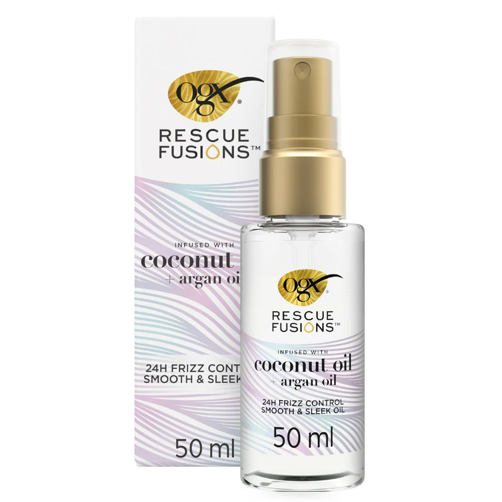 OGX Rescue Fusions 24h Frizz Control Smooth & Sleek Oil 50ml - Image 2