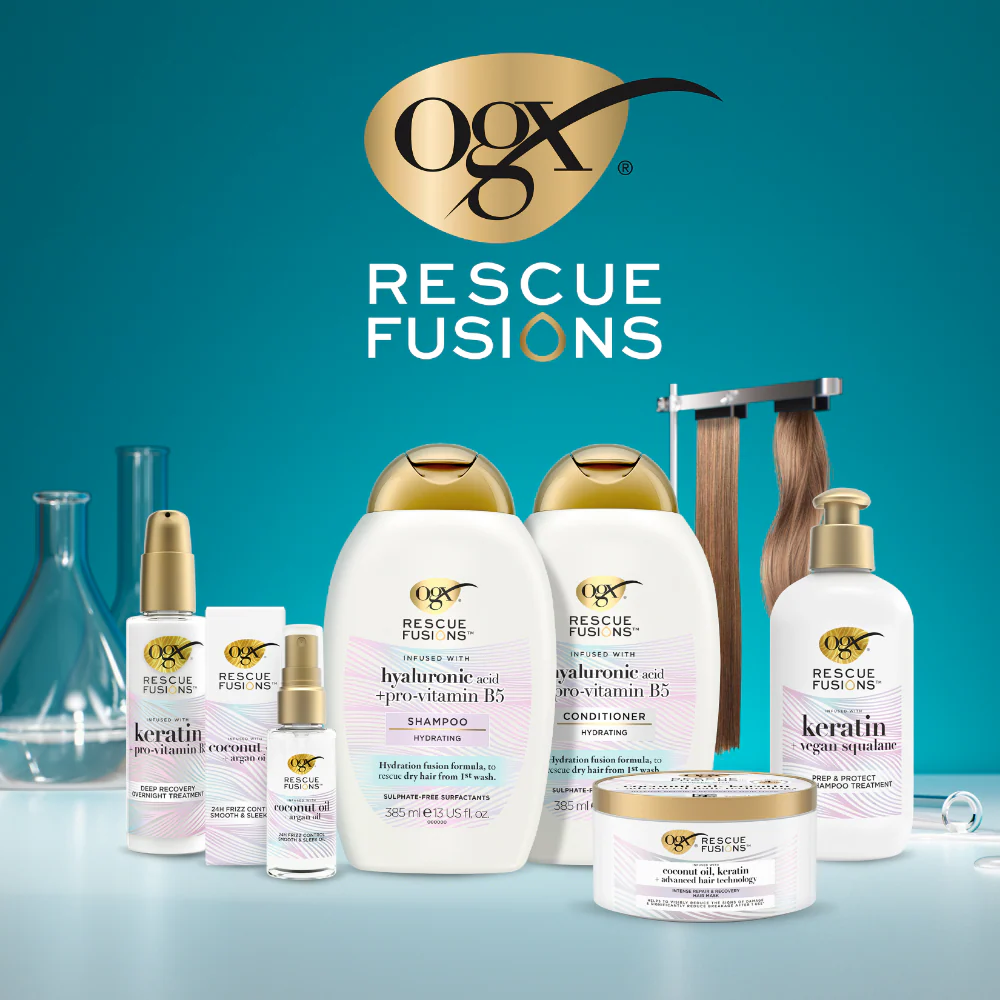 OGX Rescue Fusions Hyaluronic Acid & Pro-Vitamin B5 Hydrating Conditioner 385ml - Image 3