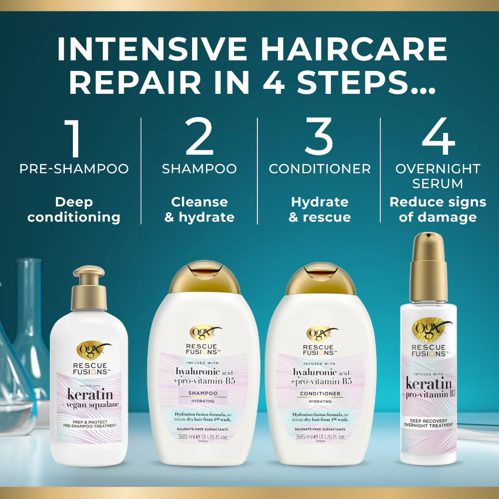 OGX Rescue Fusions Prep & Protect Pre-Shampoo Treatment 250ml - Image 2