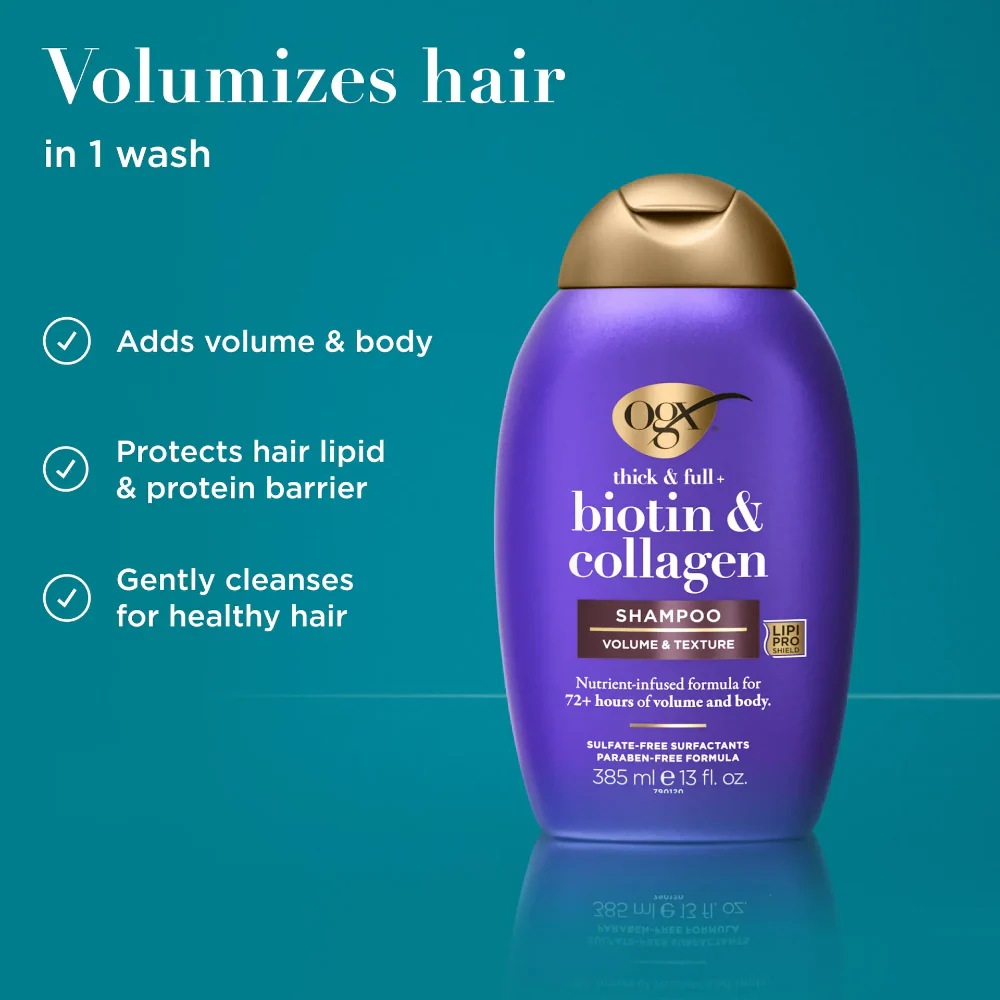 OGX Thick & Full+ Biotin & Collagen Volume Shampoo 385ml - Image 3