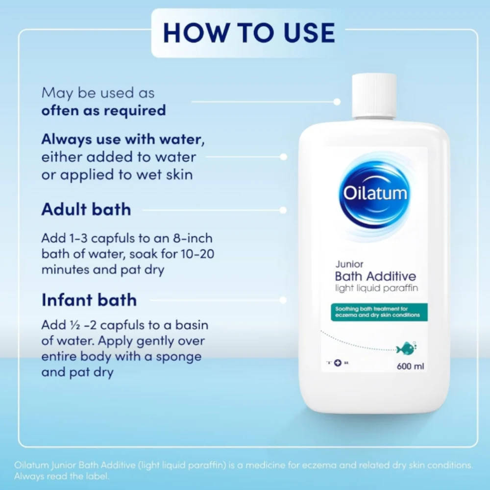 Oilatum Junior Bath Additive for Eczema & Dry Skin 600ml - Image 6
