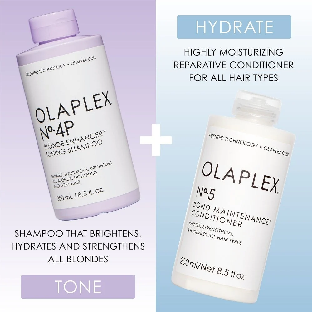 Olaplex Blonde Toning Shampoo No 4P & No 5P Blonde Enhancer Toning Conditioner Twin 2 x 250ml - Image 4