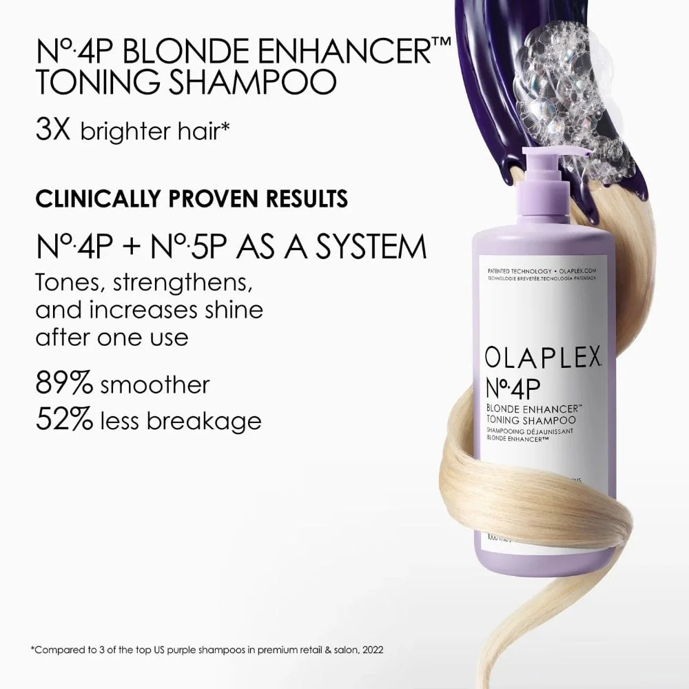 Olaplex No 4P Blonde Enhancer Toning Shampoo 1000ml - Image 8