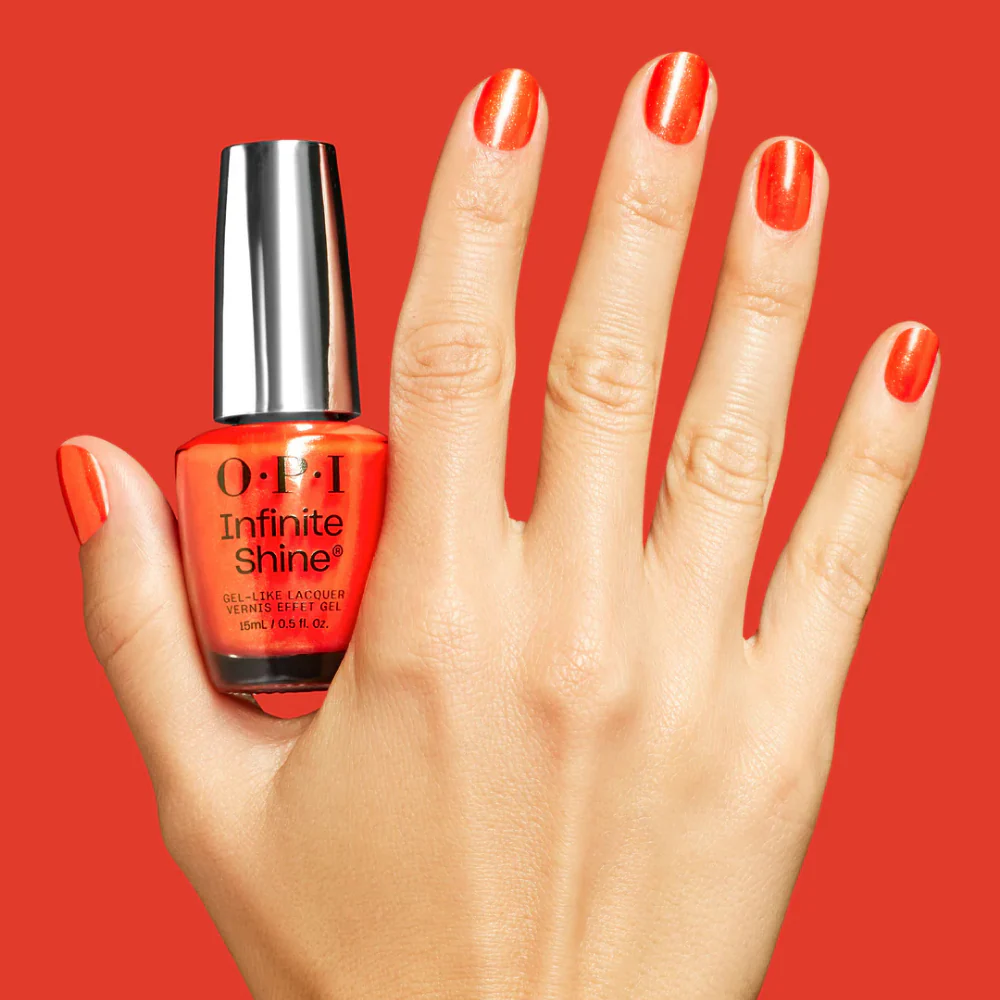 OPI Infinite Shine Gel-Like Nail Lacquer Shock Em Orange 15ml - Image 3
