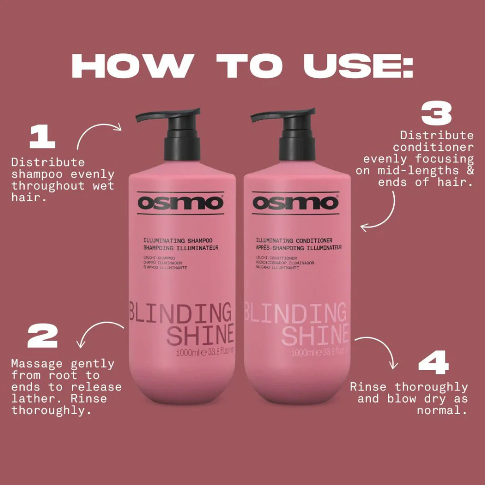 Osmo Blinding Shine Illuminating Shampoo & Conditioner Twin 2 x 1000ml - Image 3