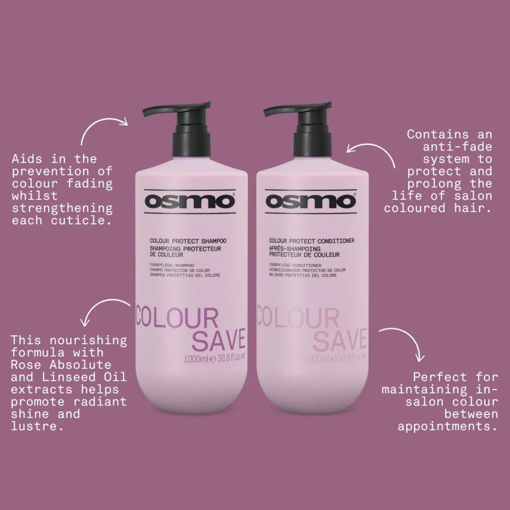 Osmo Colour Save Colour Protect Shampoo & Conditioner Twin 2 x 1000ml - Image 3