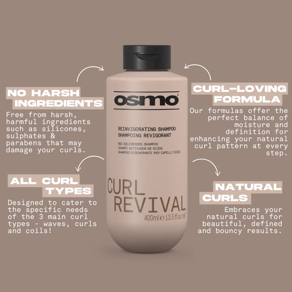 Osmo Curl Revival Reinvigorating Shampoo 400ml - Image 3