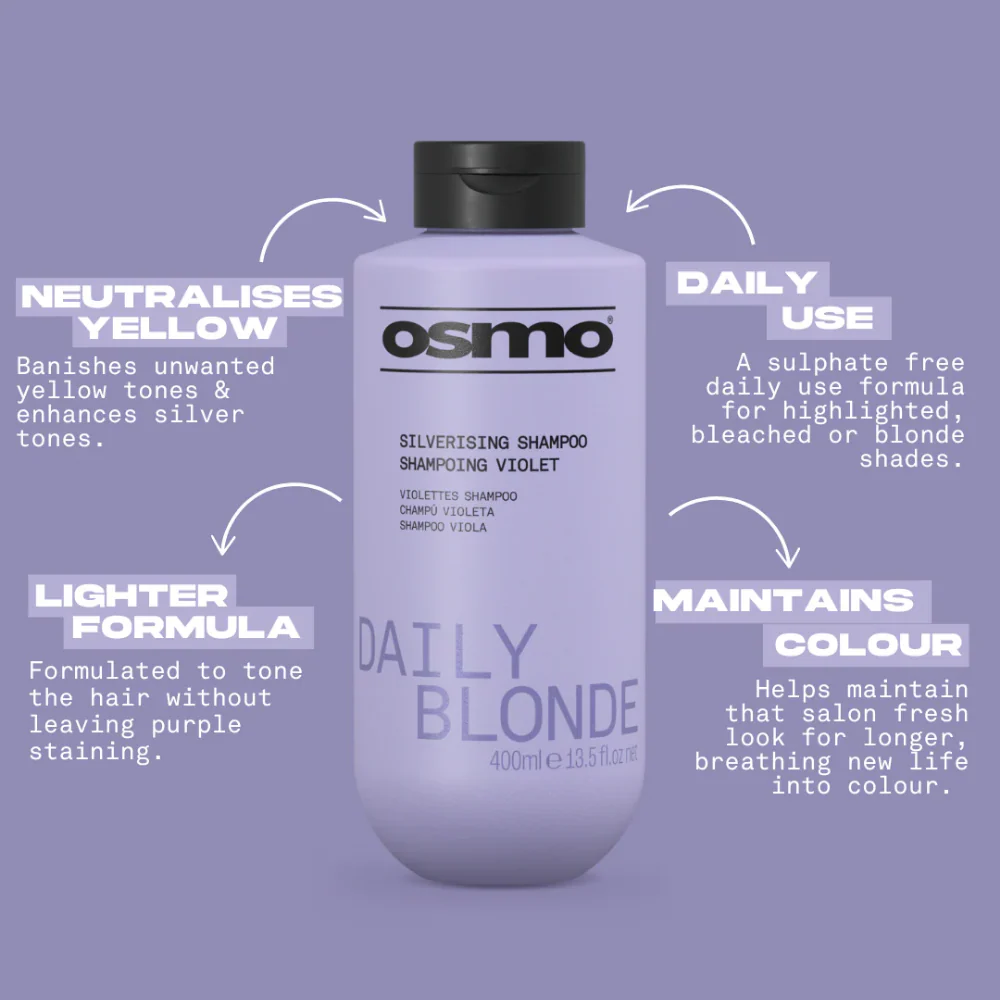 Osmo Daily Blonde Silverising Shampoo 400ml - Image 3