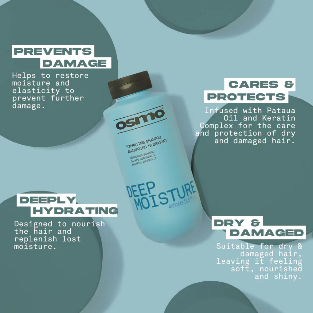 Osmo Deep Moisture Hydrating Shampoo 400ml - Image 3
