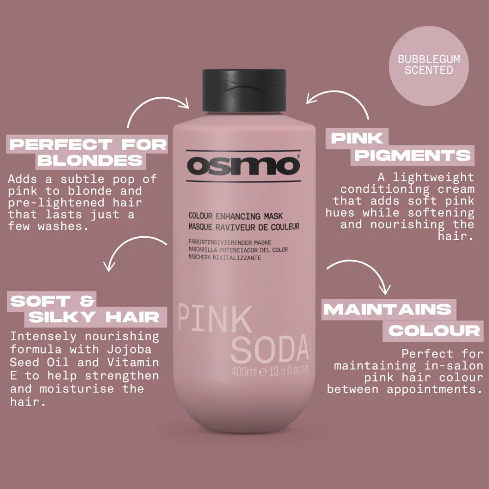 Osmo Pink Soda Colour Enhancing Shampoo & Mask Twin 2 x 1000ml - Image 2
