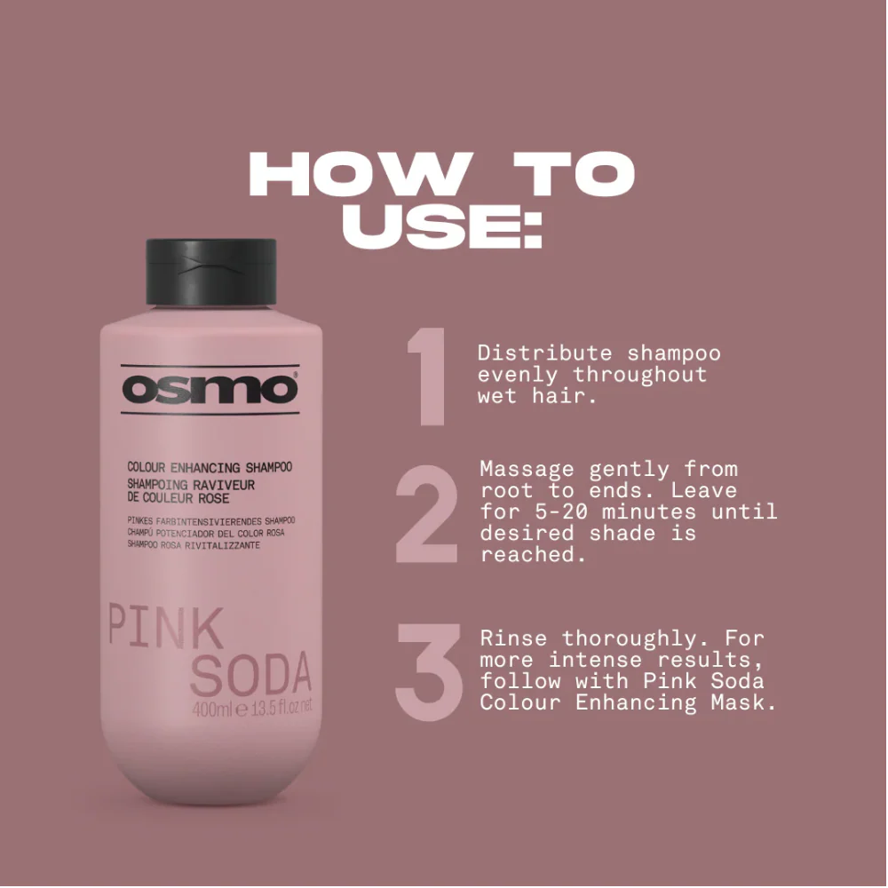 Osmo Pink Soda Colour Enhancing Shampoo & Mask Twin 2 x 1000ml - Image 3