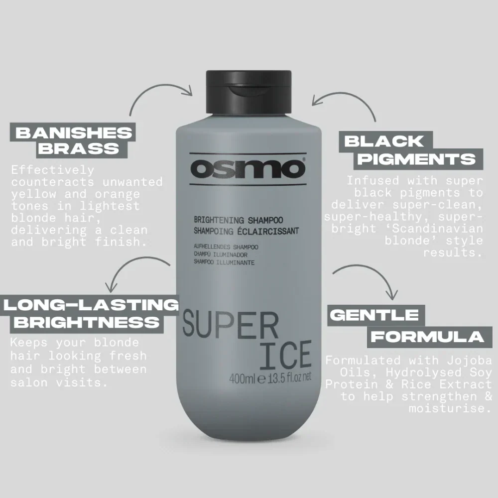 Osmo Super Ice Brightening Shampoo & Brightening Mask Twin 2 x 400ml - Image 3